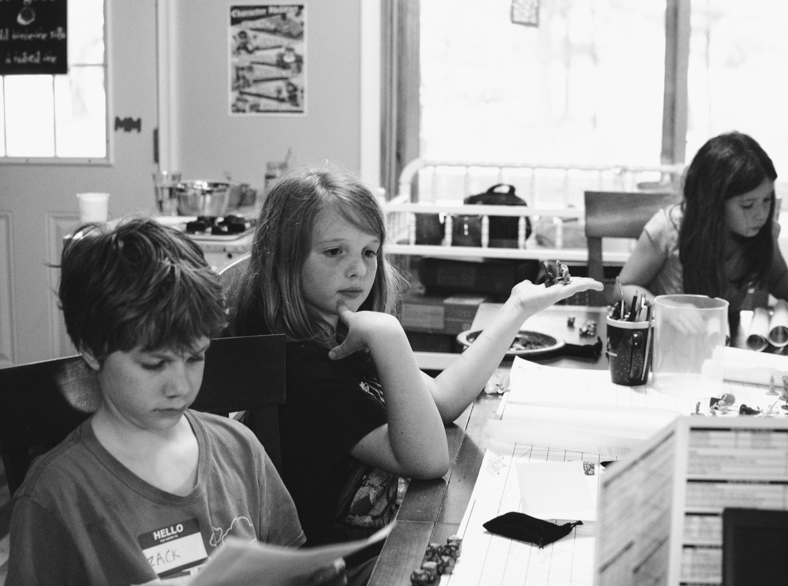 Max, Silas, and Violet playing D&D