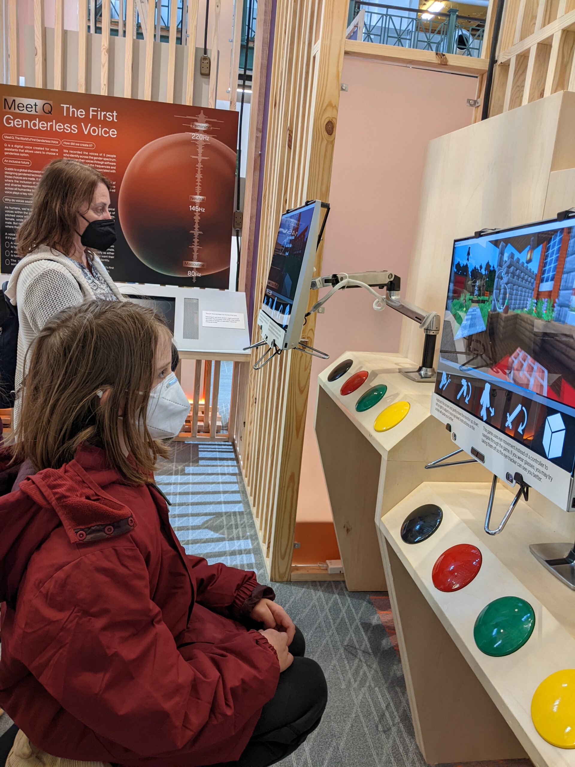 Silas and Grammy use eye tracking software to play Minecraft.