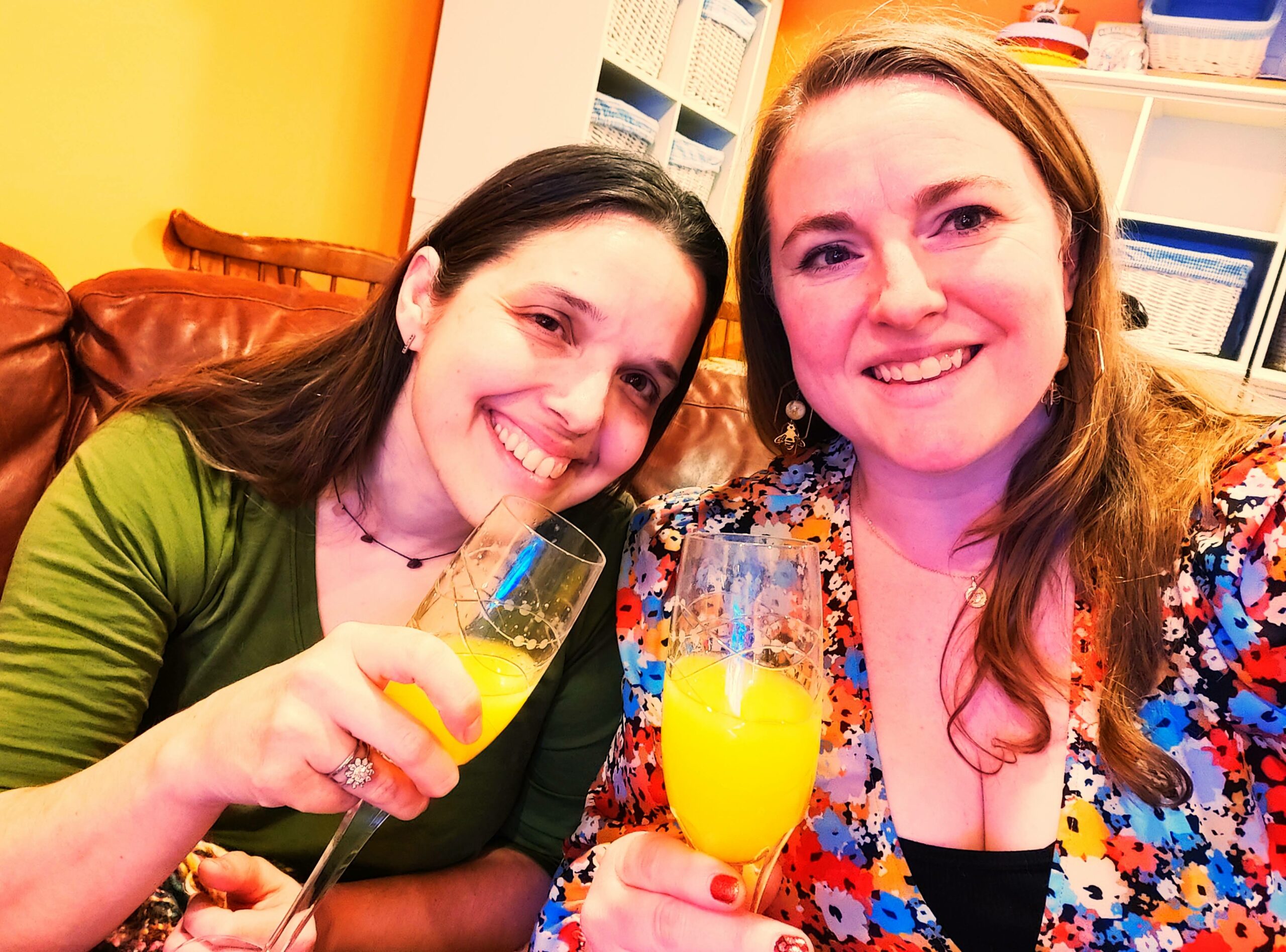 Aili and Virginia enjoying mimosas