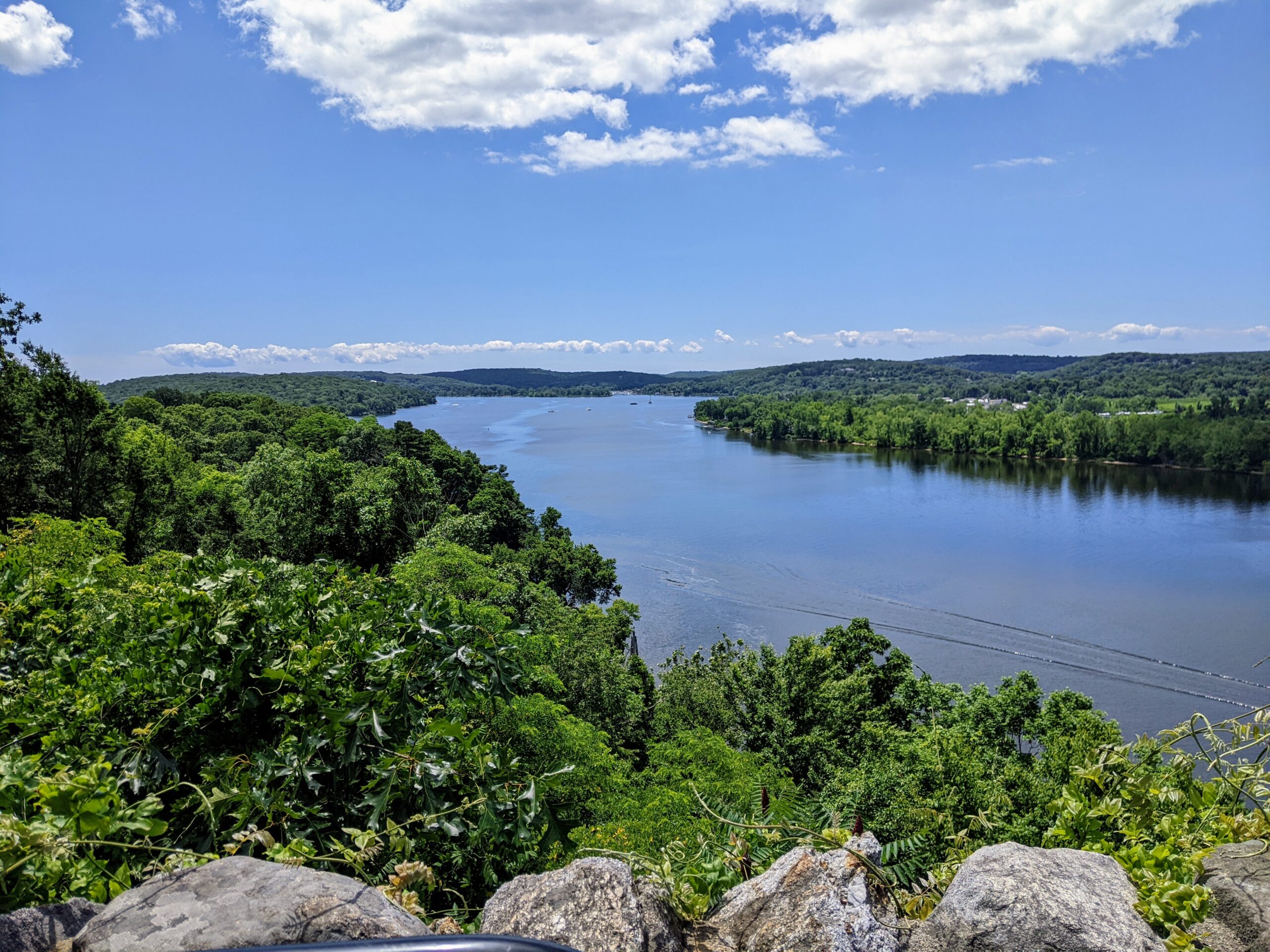 Landscape: The river and the sky, surrounded by forest
