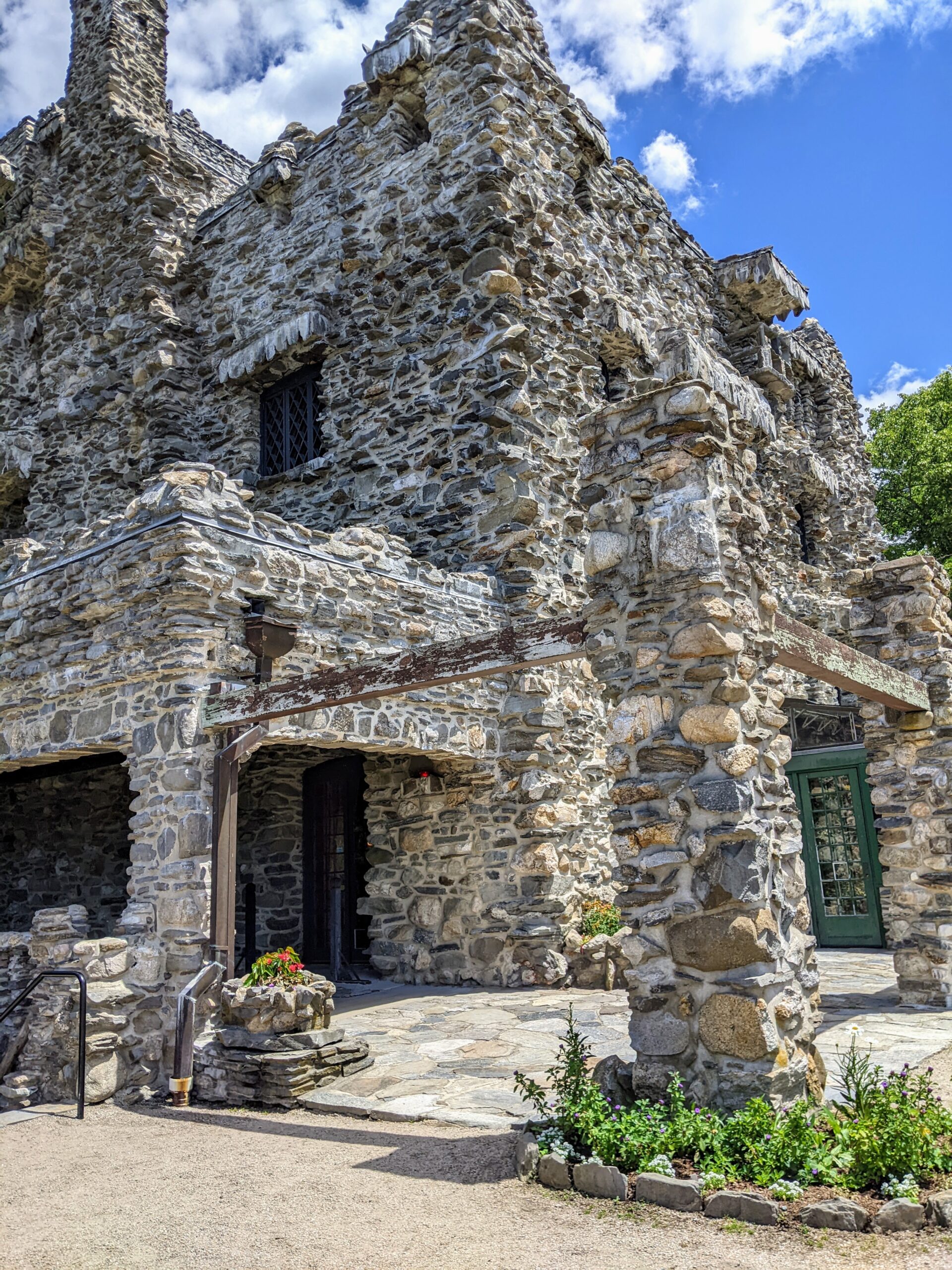 a stone castle exterior