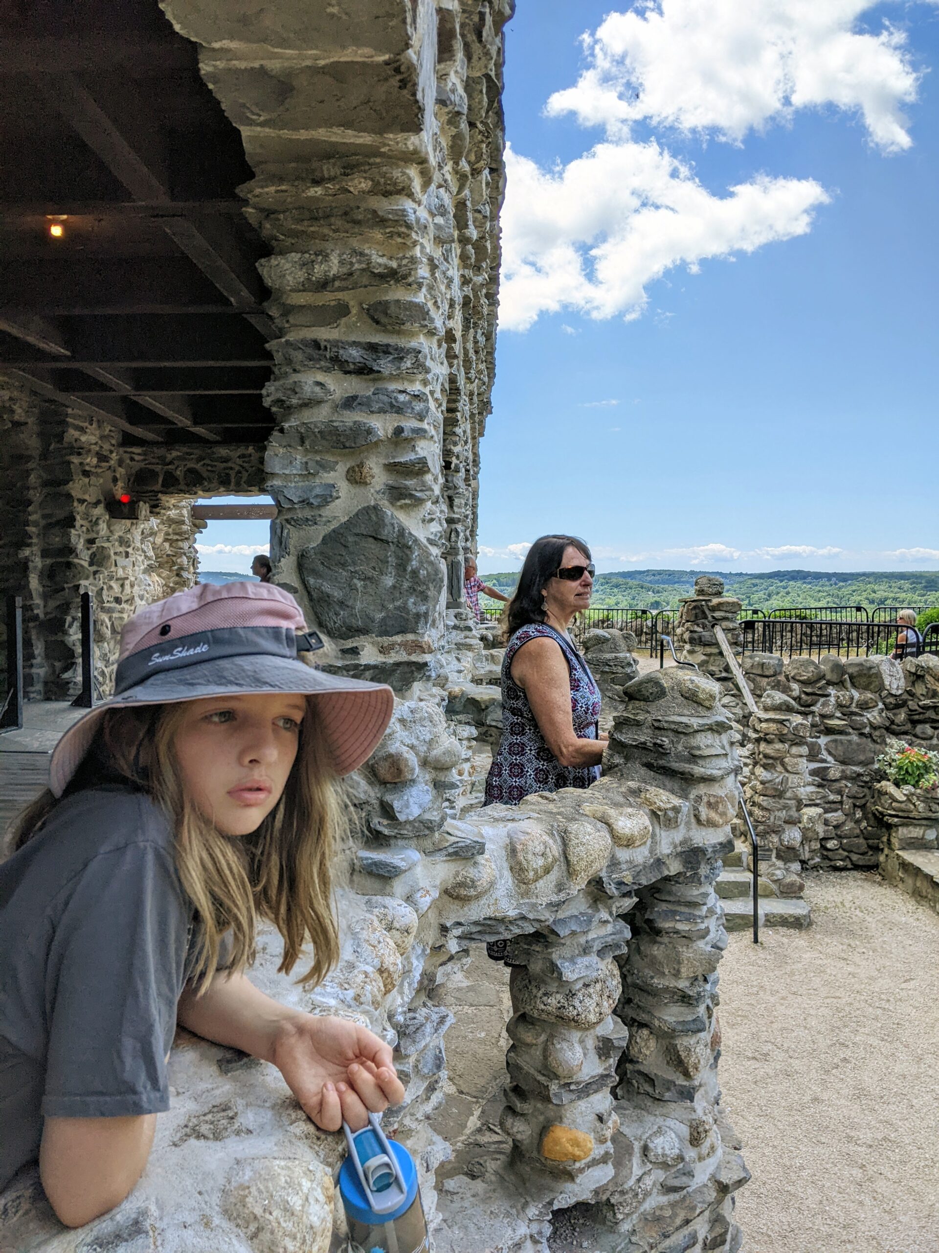 Silas and Wendy on the castle porch