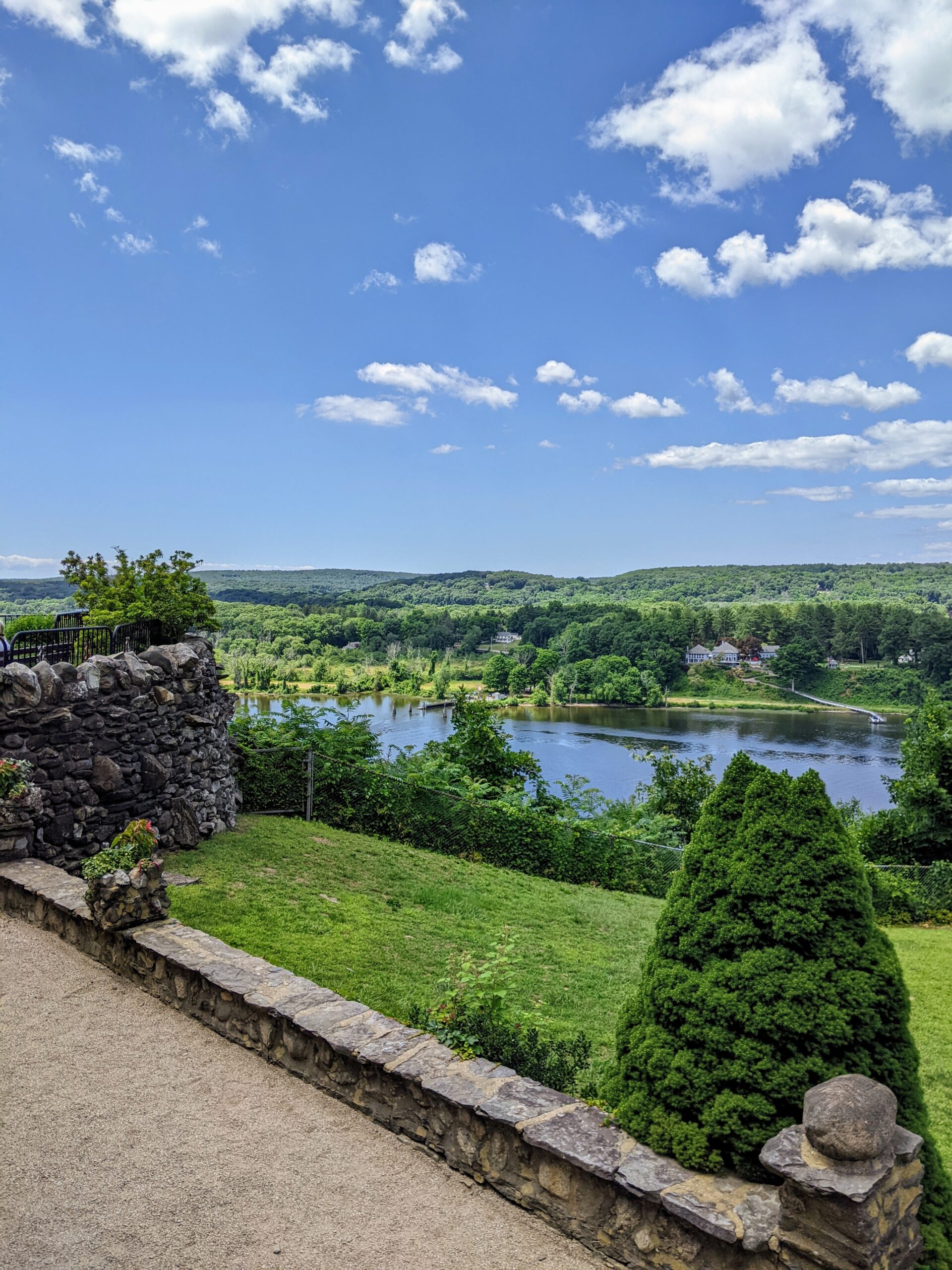 The garden, with the river beyond