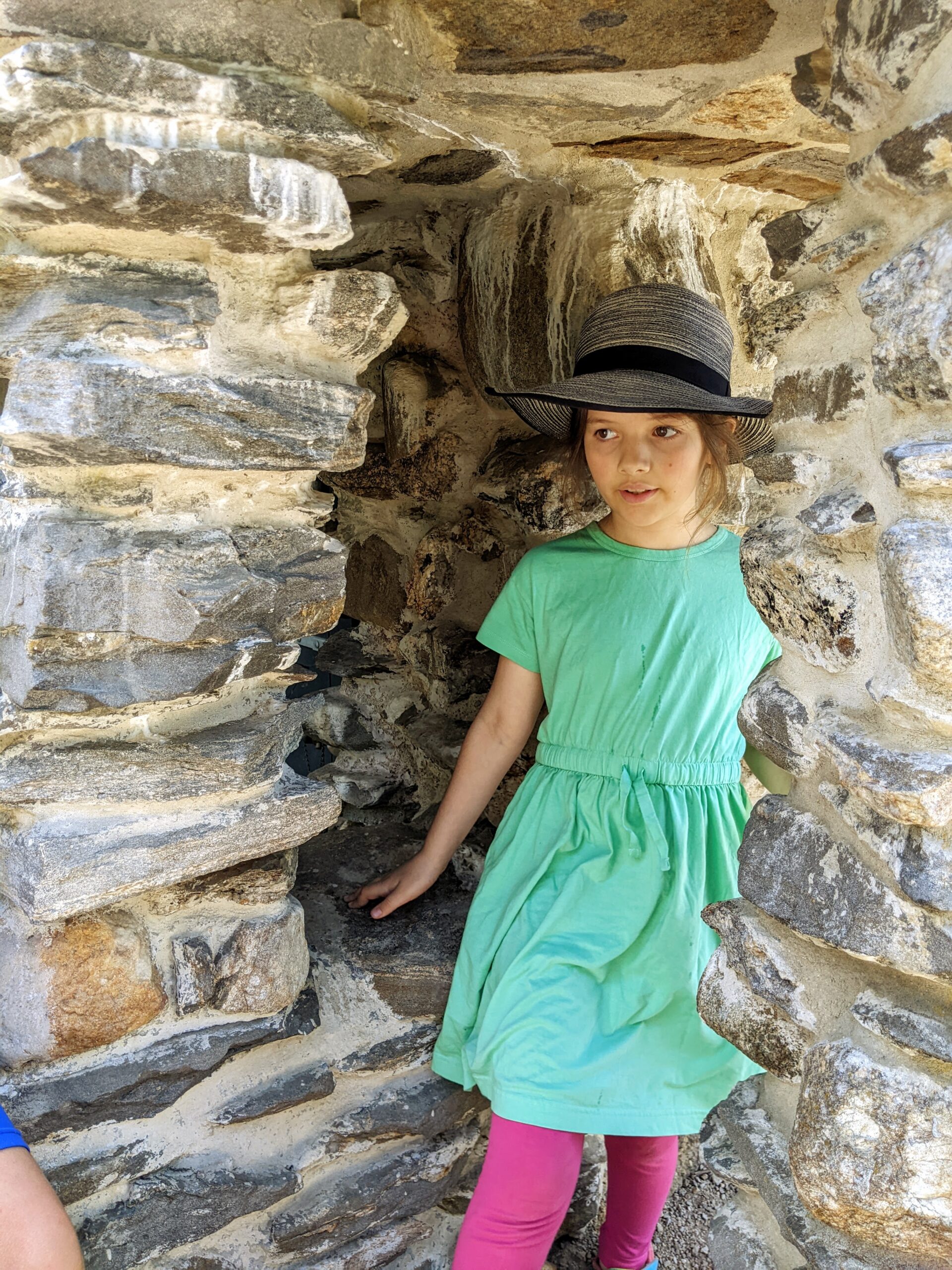Petra walking between stone walls